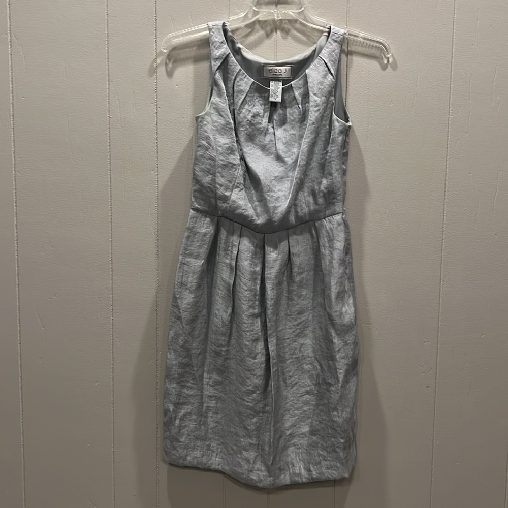 Eliza J Gray Sleeveless Pleated Wedding Dress